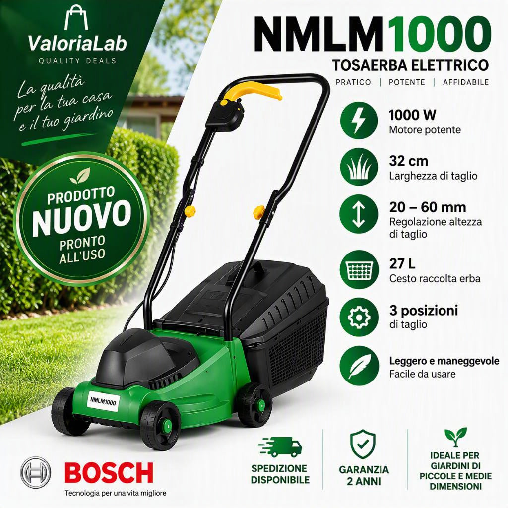 Tosaerba Elettrico NMLM1000 1000W 32 cm | Nuovo