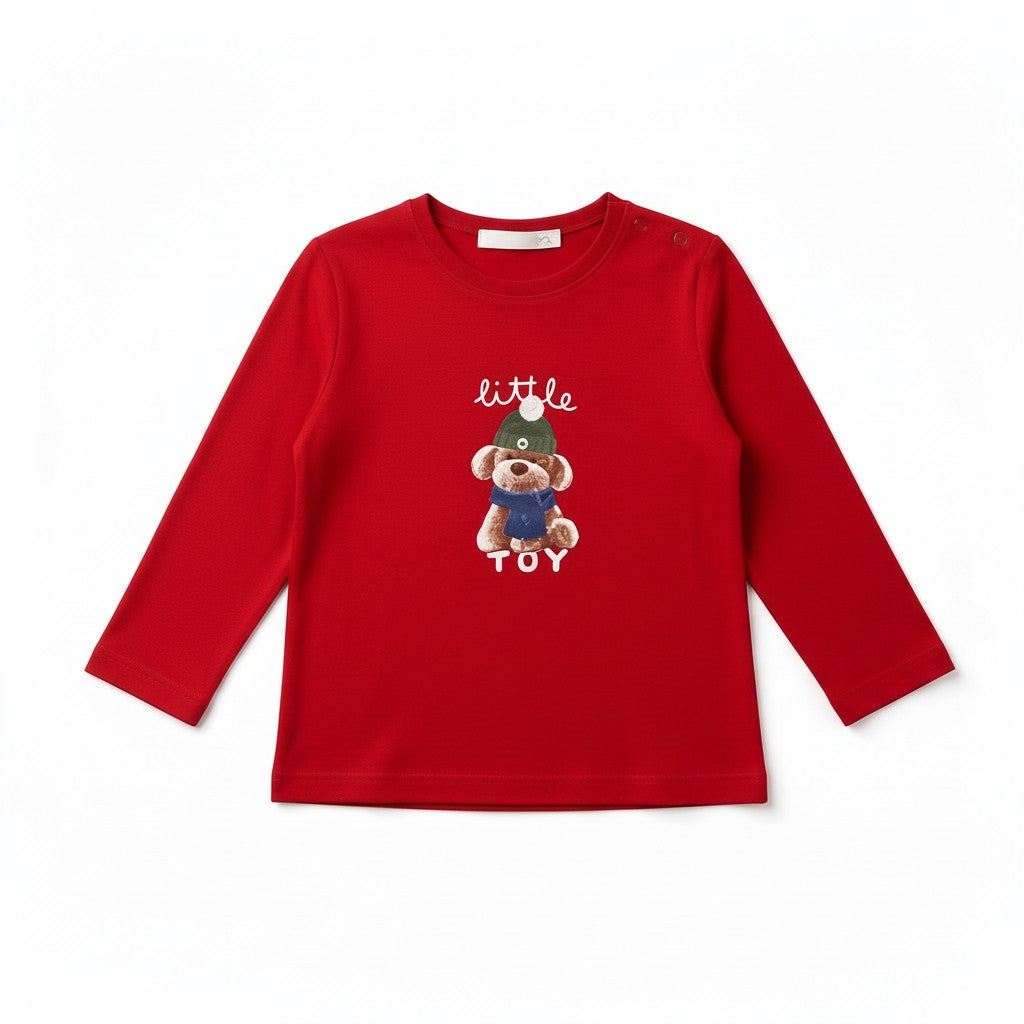 Maglietta Neonato Mayoral Little Toy Rossa con orsetto
