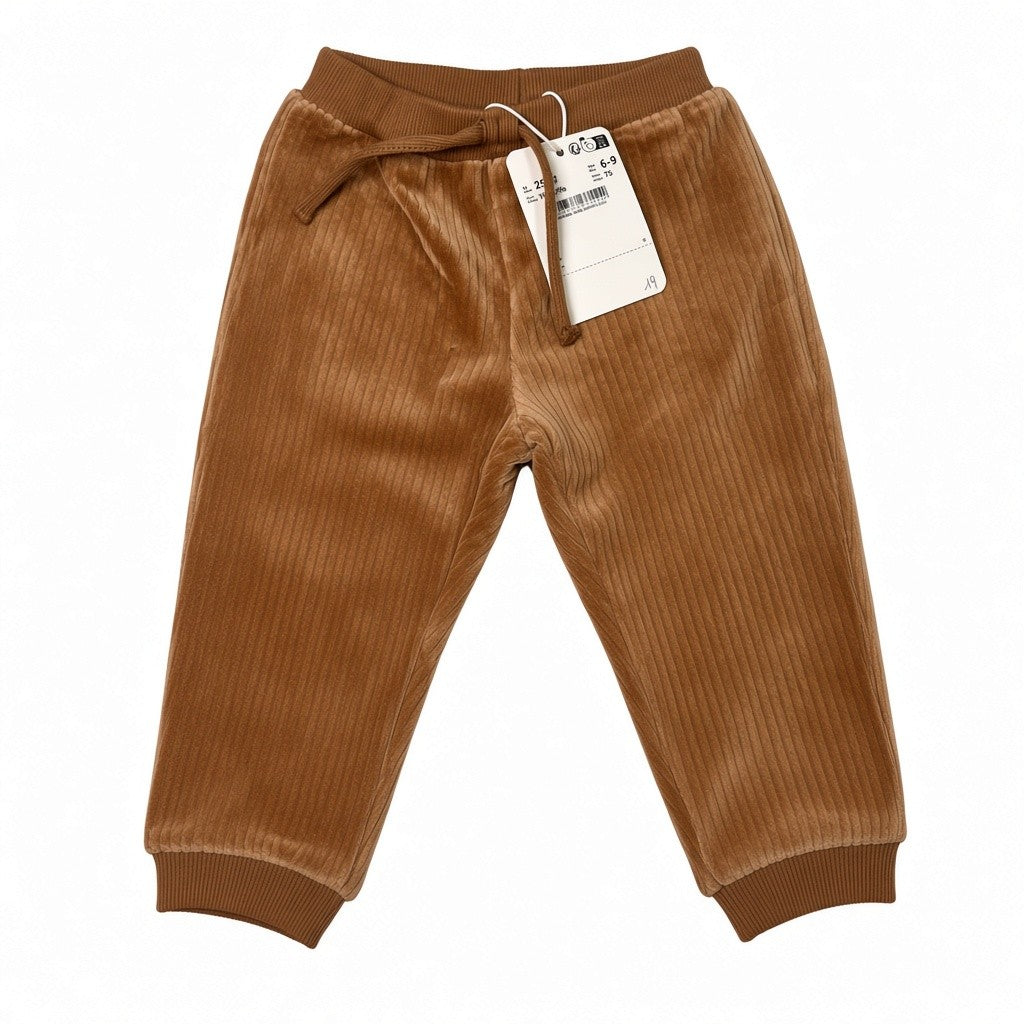 Pantaloni Jogger Neonato Mayoral Toffee in Velluto 6-9 Mesi