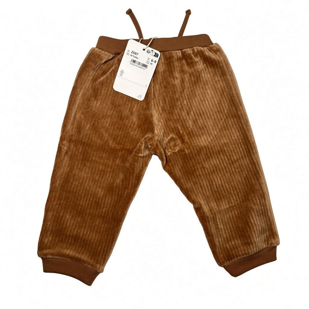 Pantaloni Jogger Neonato Mayoral Toffee in Velluto 6-9 Mesi