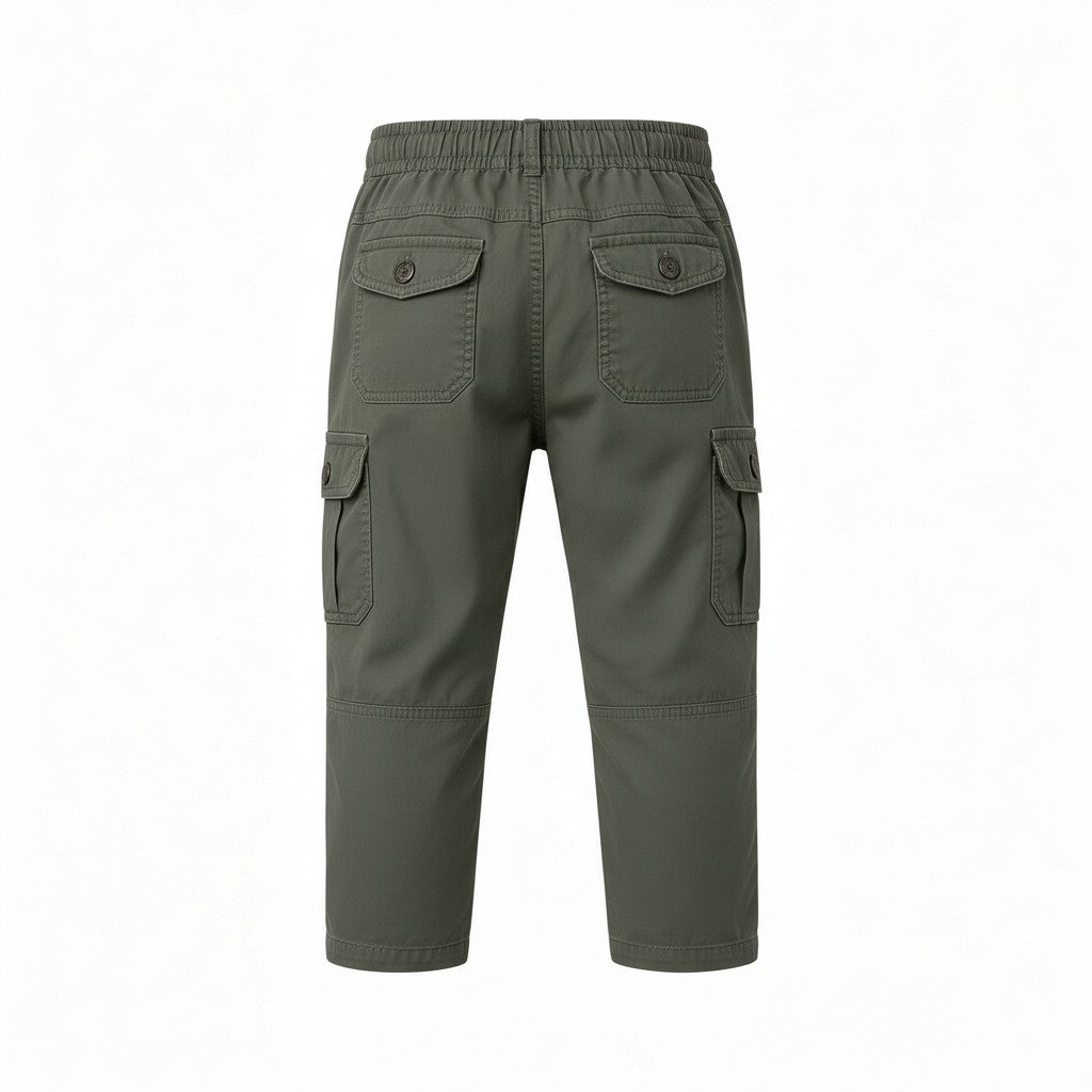 Pantaloni Cargo Neonato Verde Militare 6-9 Mesi