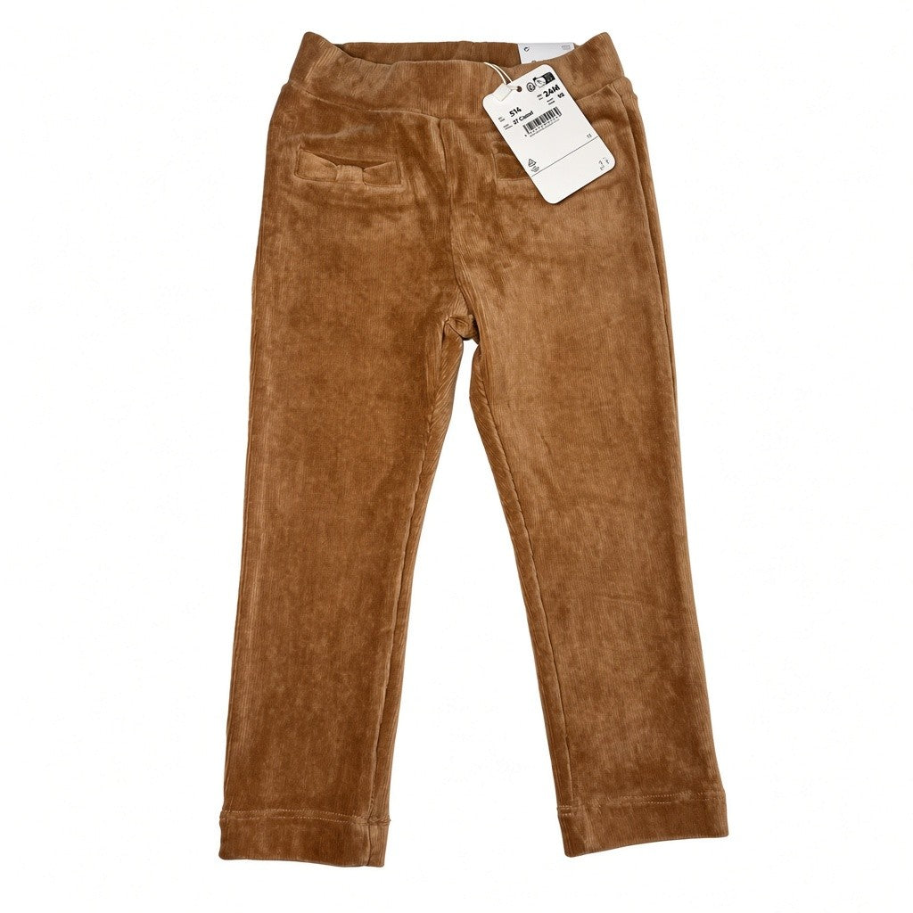 Pantaloni Skinny Fit Bambina Mayoral Camel in Velluto 24 Mesi