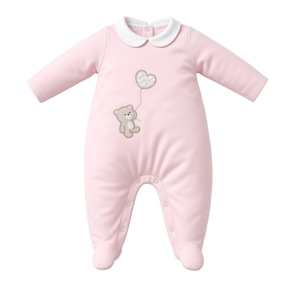 Tutina Neonata Mayoral Rosa con Orsetto e Cuore | 2-4 Mesi