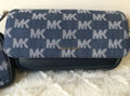Michael Kors Jet Set Travel Denim Crossbody Bag con Pouch | Nuova