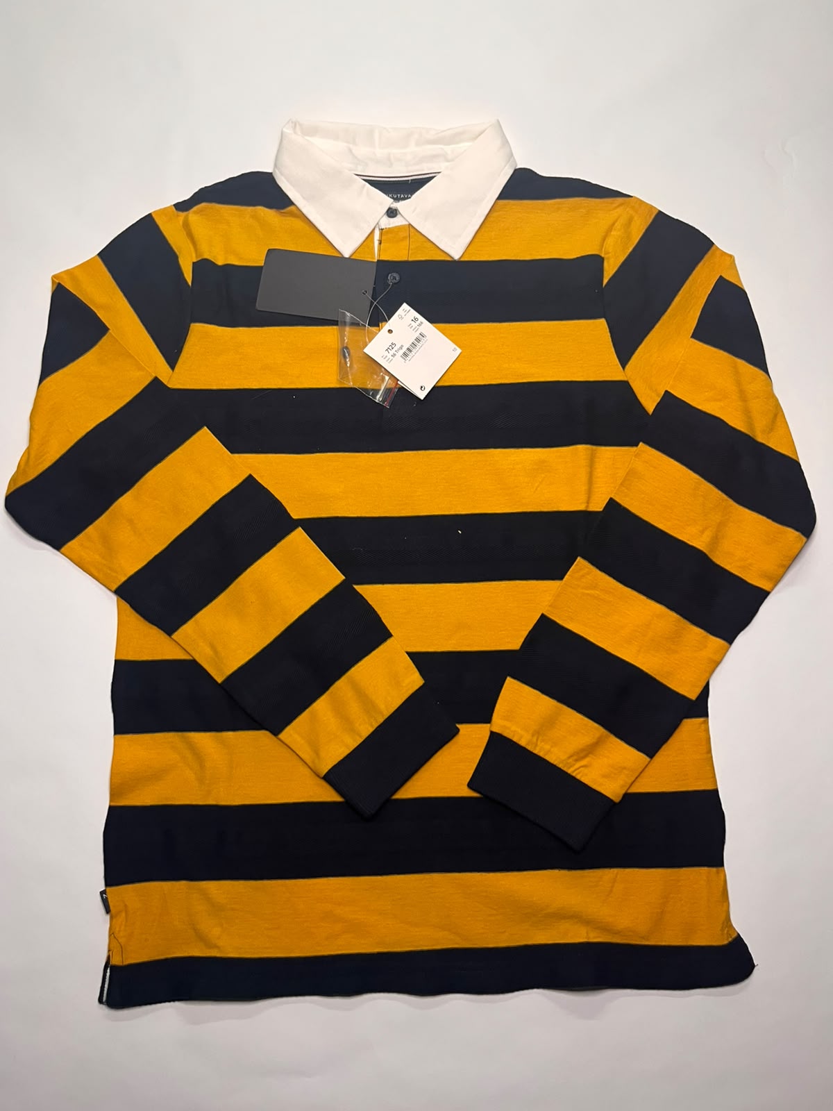 Polo Rugby Ragazzo Mayoral Nukutavake Righe Giallo e Blu 16 Anni