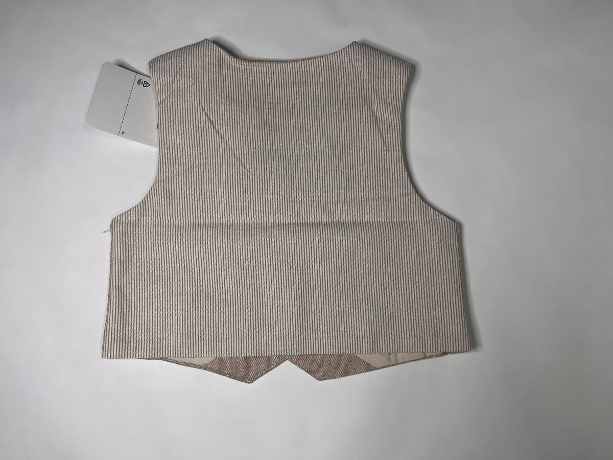 Completo Cerimonia Neonato Mayoral Beige Rigato 3 Pezzi 6 Mesi