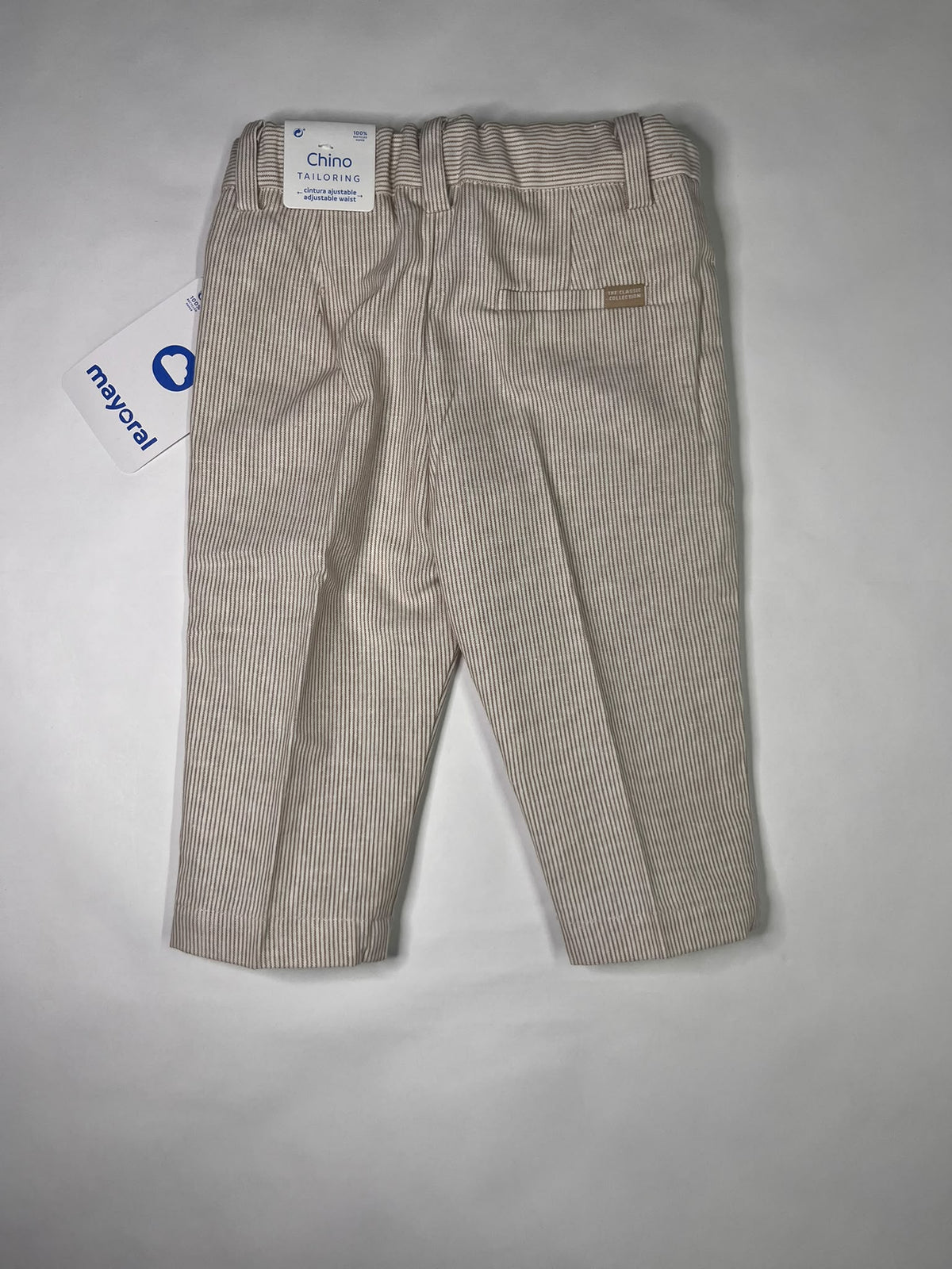 Completo Cerimonia Neonato Mayoral Beige Rigato 3 Pezzi 6 Mesi