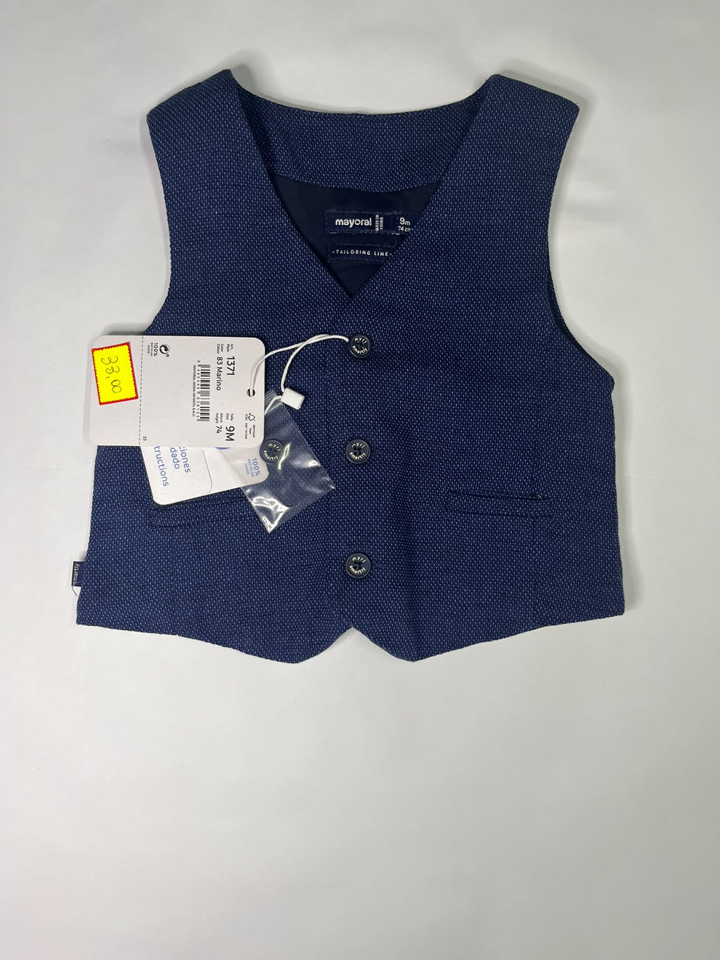 Completo Cerimonia Neonato Mayoral Tailoring Line Blu Marino 3 Pezzi 9 Mesi