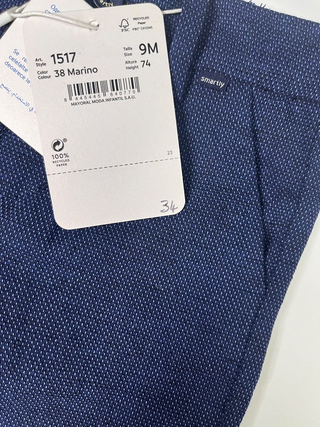 Completo Cerimonia Neonato Mayoral Tailoring Line Blu Marino 3 Pezzi 9 Mesi
