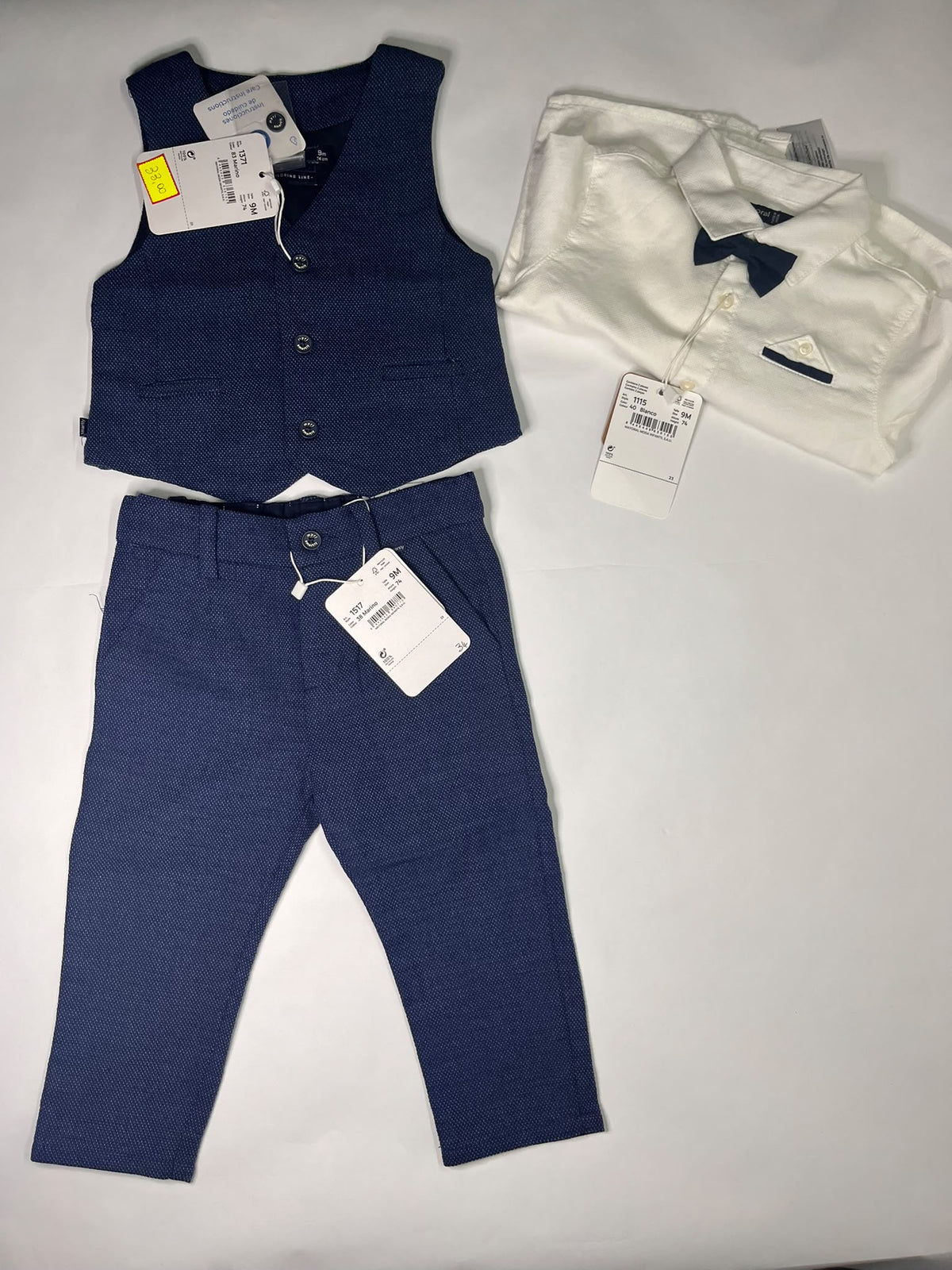 Completo Cerimonia Neonato Mayoral Tailoring Line Blu Marino 3 Pezzi 9 Mesi