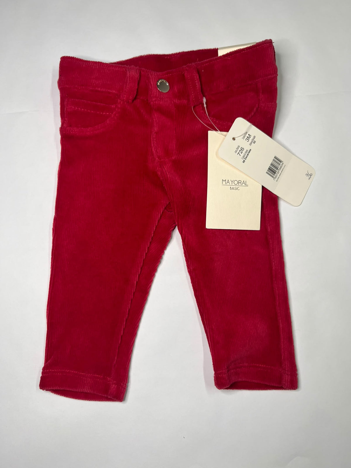 Pantaloni Velluto Bambina Mayoral Basic Rossi 3 Mesi