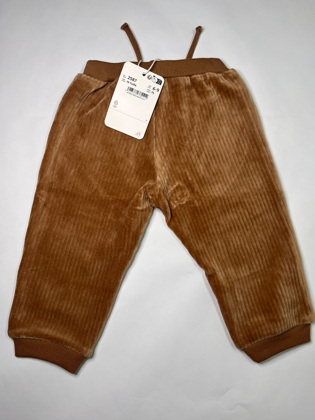 Pantaloni Jogger Neonato Mayoral Toffee in Velluto 6-9 Mesi
