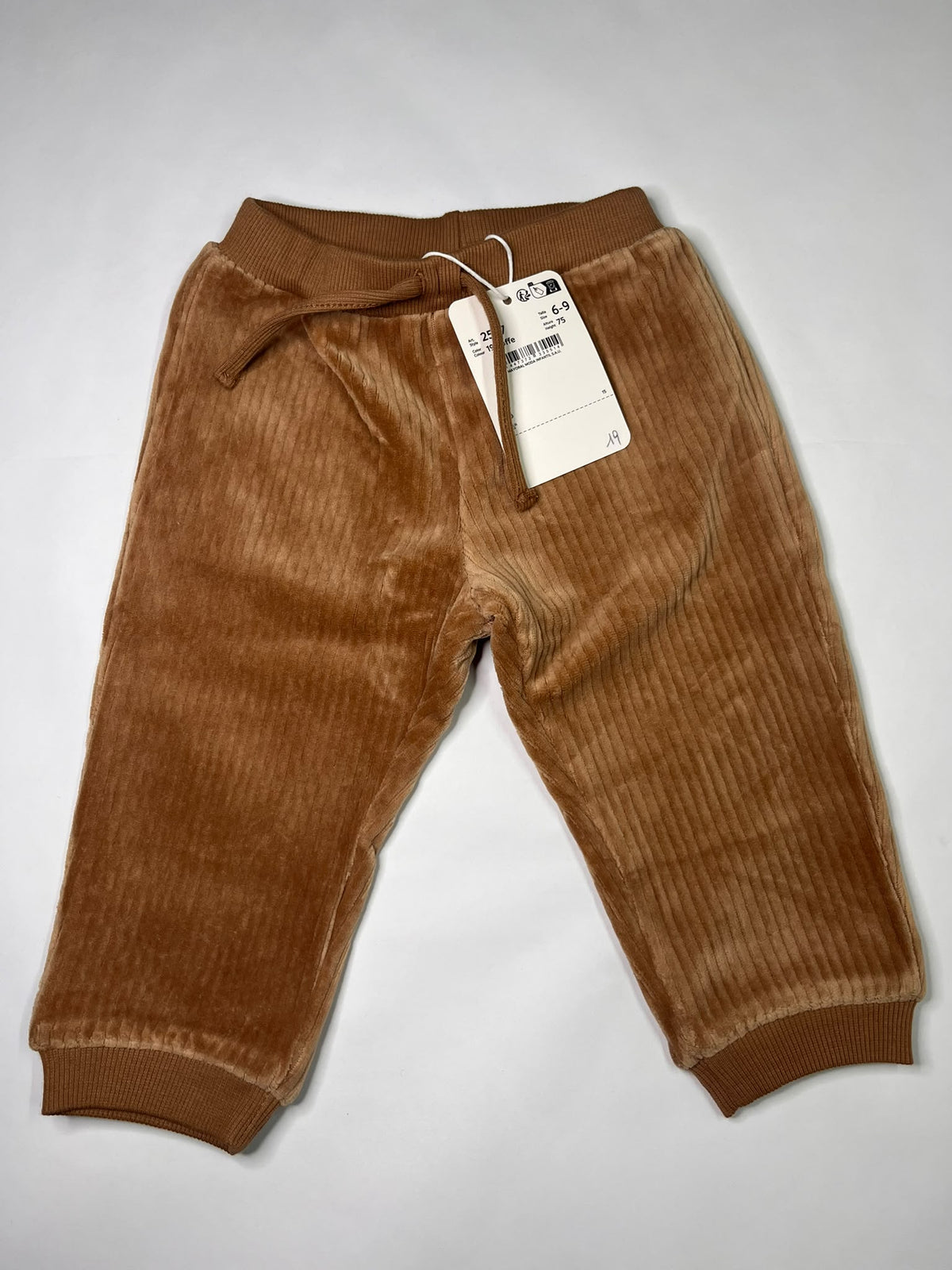 Pantaloni Jogger Neonato Mayoral Toffee in Velluto 6-9 Mesi