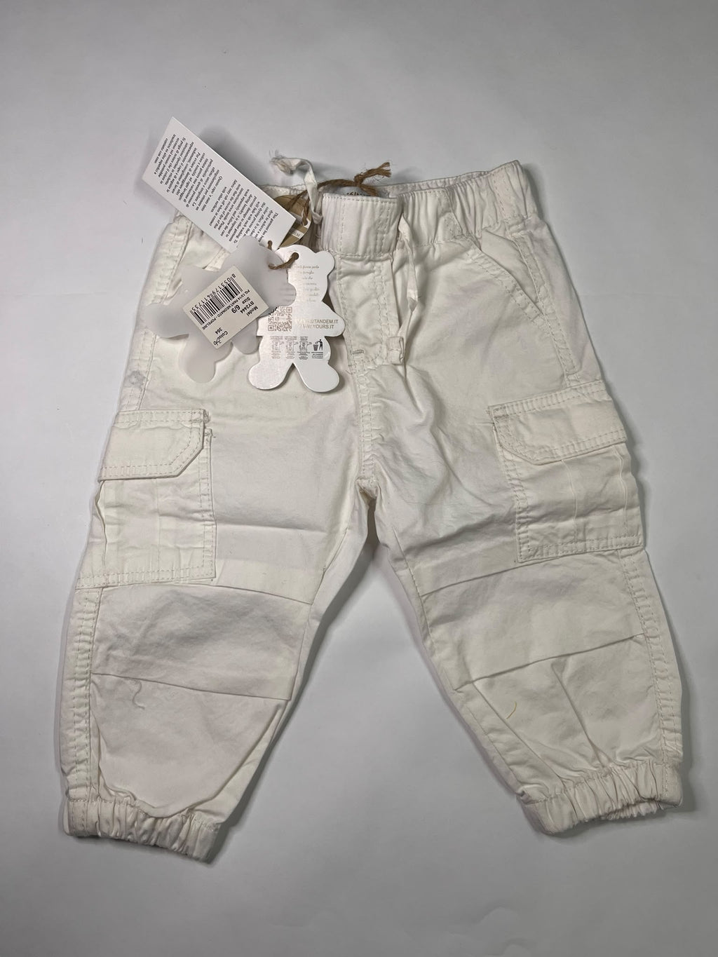 Pantaloni Cargo Neonato Yours by Tandem Bianco 6-9 Mesi