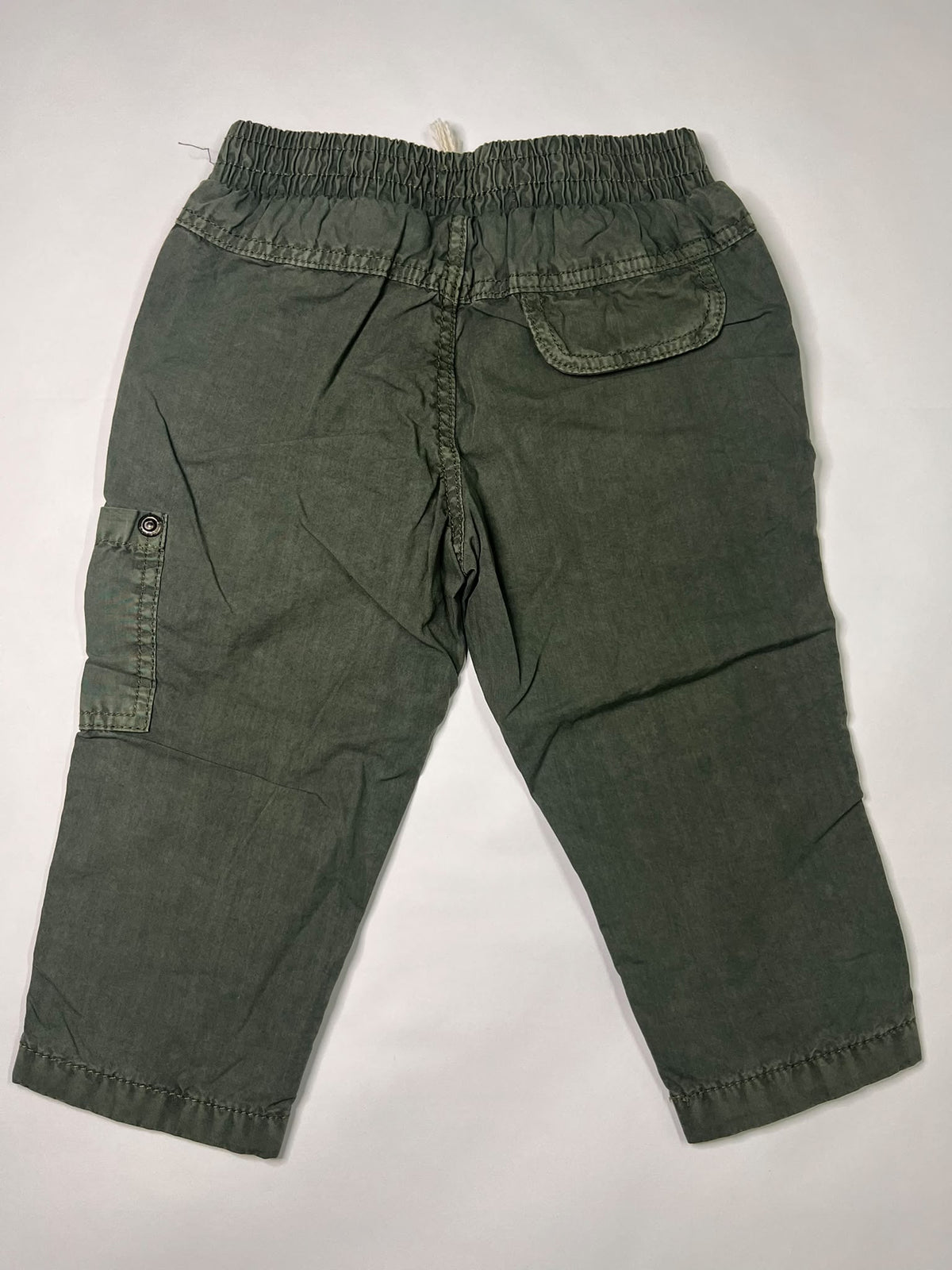 Pantaloni Cargo Neonato Verde Militare 6-9 Mesi