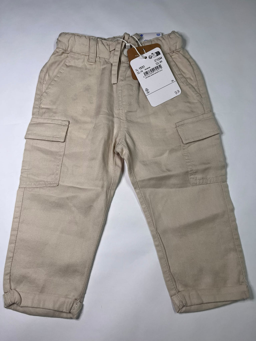 Pantaloni Chino Cargo Neonato Mayoral Avena 12 Mesi