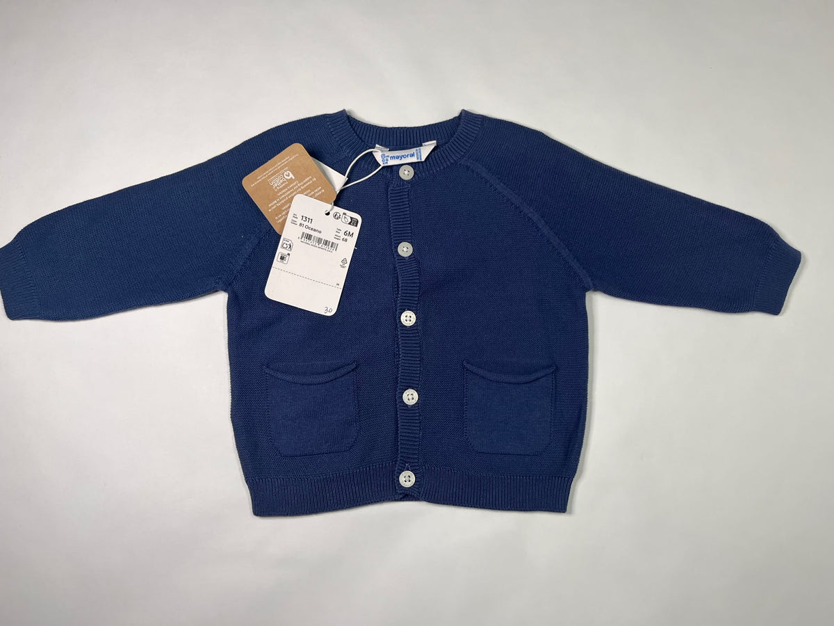Cardigan Neonato Mayoral Oceano con Tasche 6 Mesi
