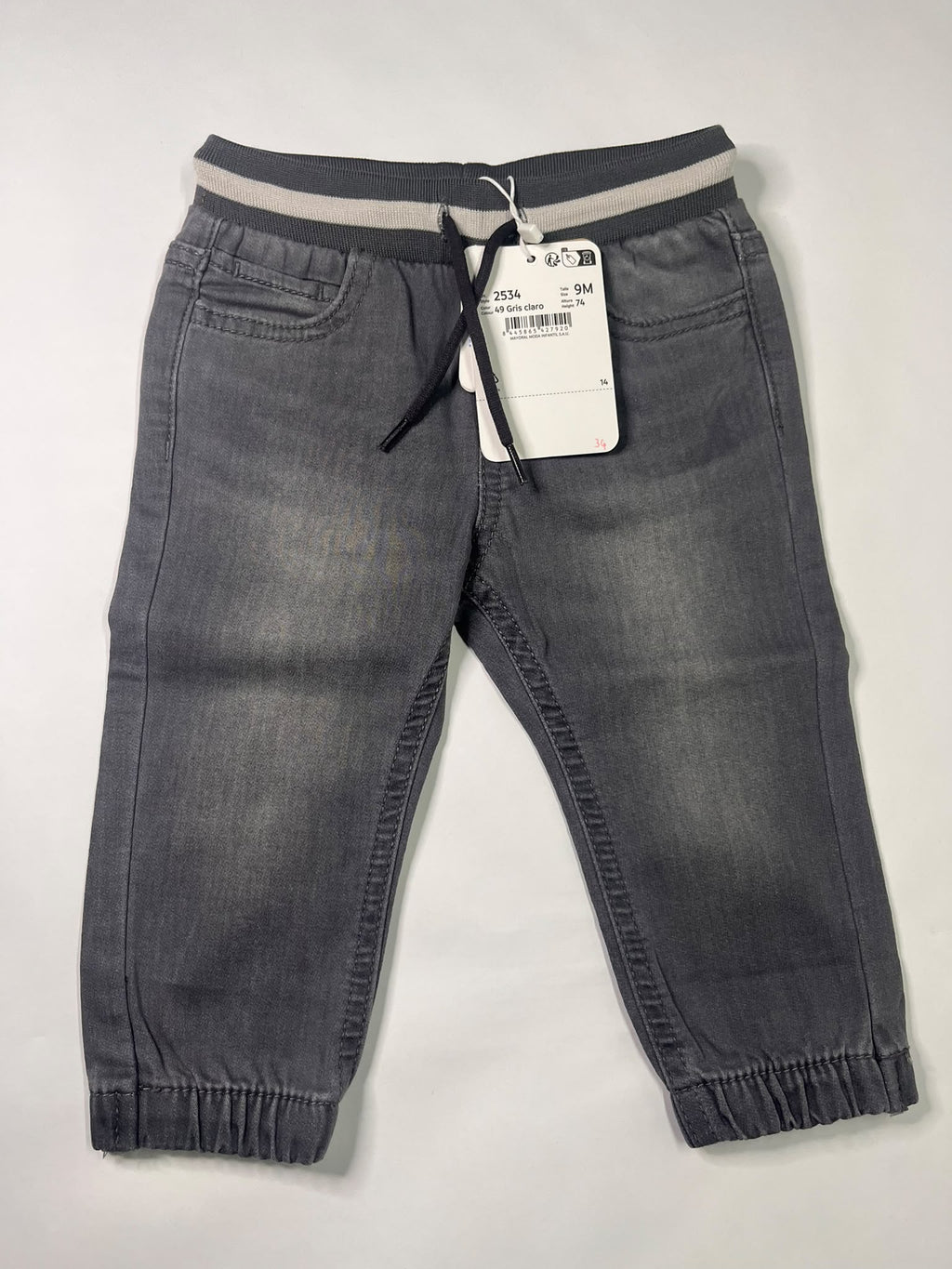 Pantaloni Jogger Neonato Mayoral Grigio Denim 9 Mesi