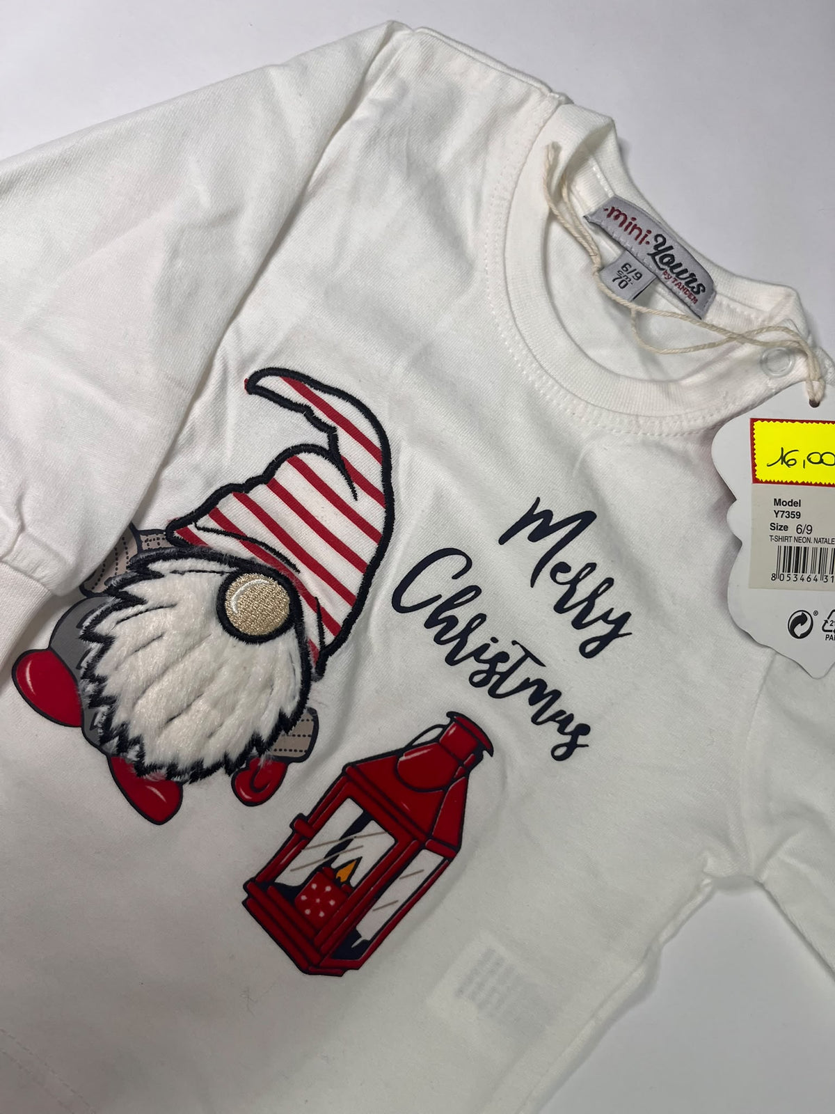 Maglietta Neonato Mini Yours Messy Christmas 6-9 Mesi