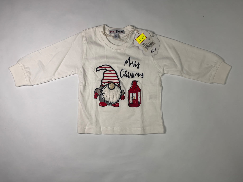 Maglietta Neonato Mini Yours Messy Christmas 6-9 Mesi