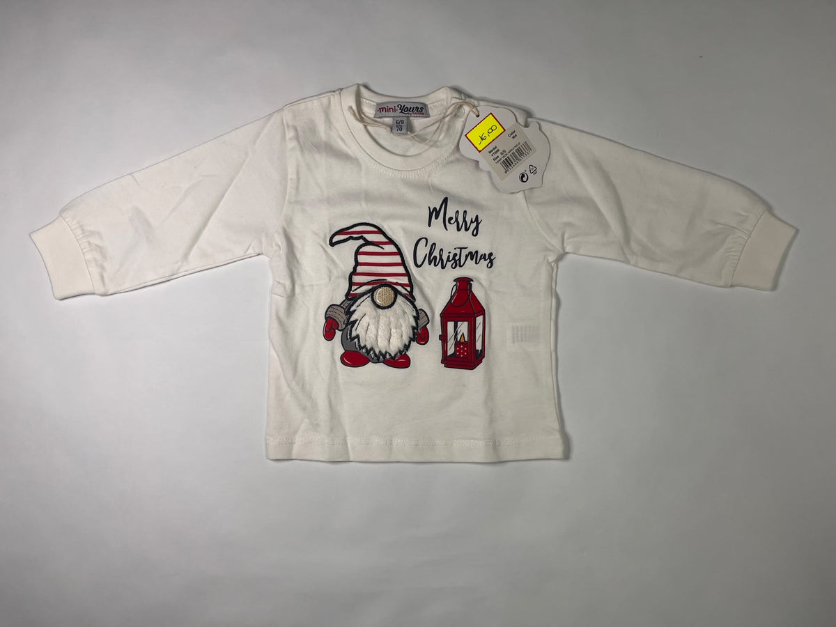 Maglietta Neonato Mini Yours Messy Christmas 6-9 Mesi