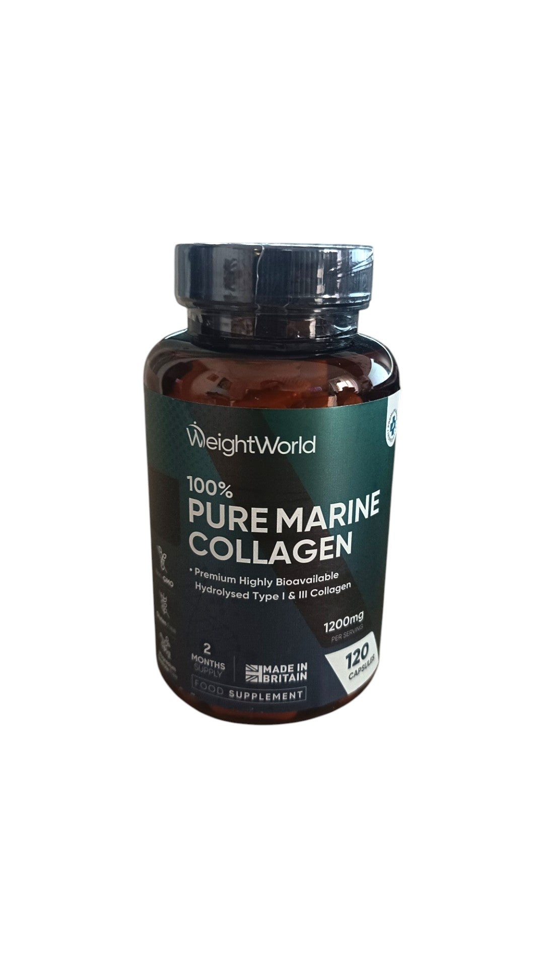WeightWorld Pure Marine Collagen 120 Capsule | Collagene Marino 1200mg