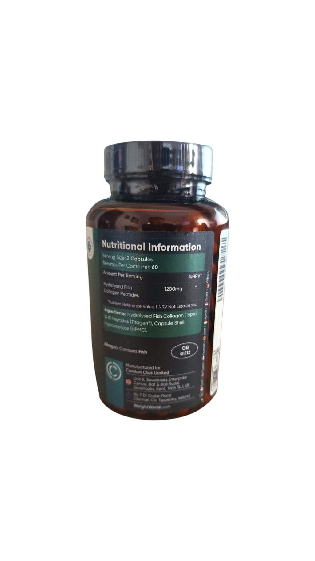 WeightWorld Pure Marine Collagen 120 Capsule | Collagene Marino 1200mg