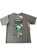 T-Shirt Minecraft H&M Grigia Survival Mode | 10-12 Anni