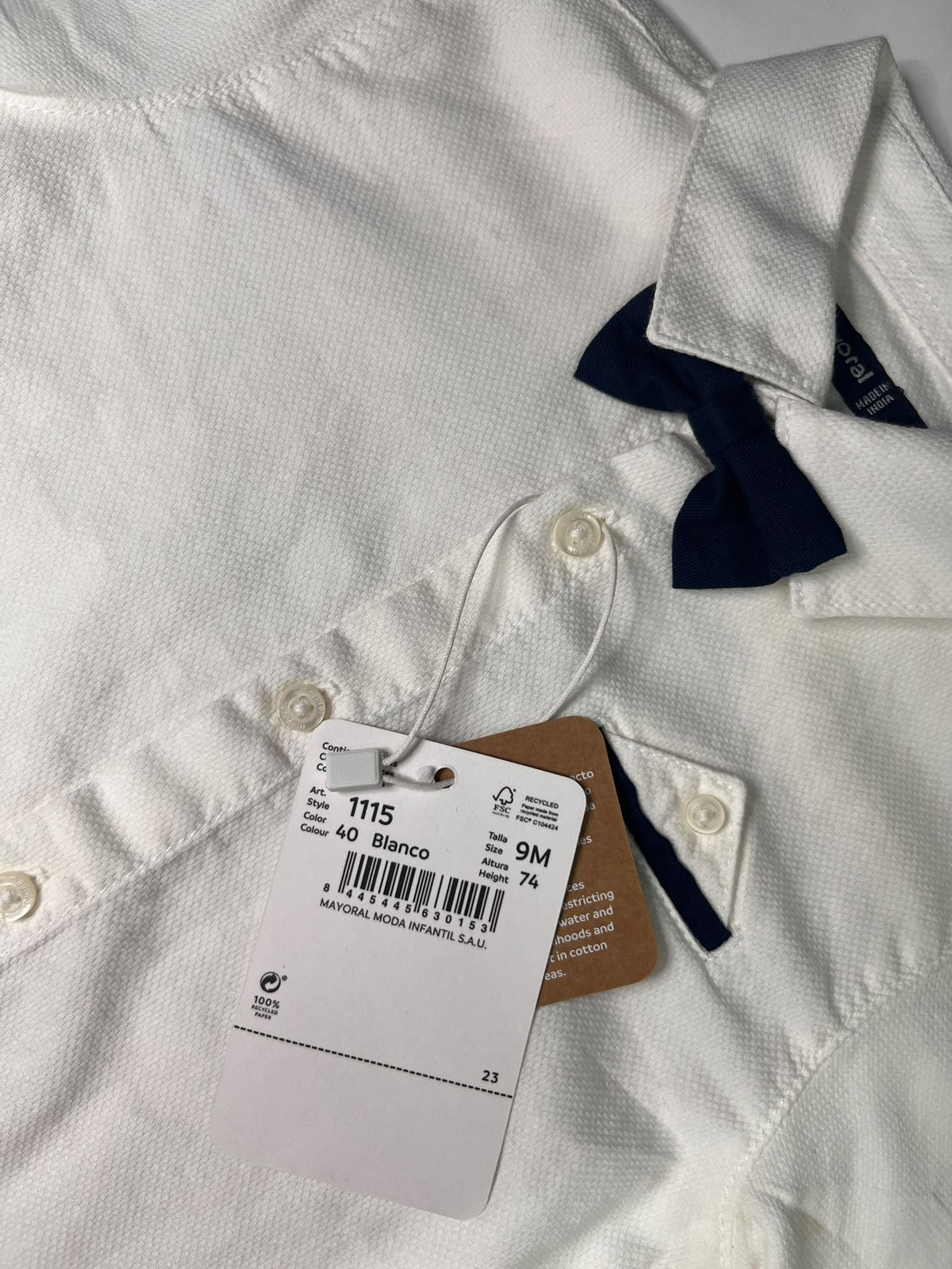 Completo Cerimonia Neonato Mayoral Tailoring Line Blu Marino 3 Pezzi 9 Mesi