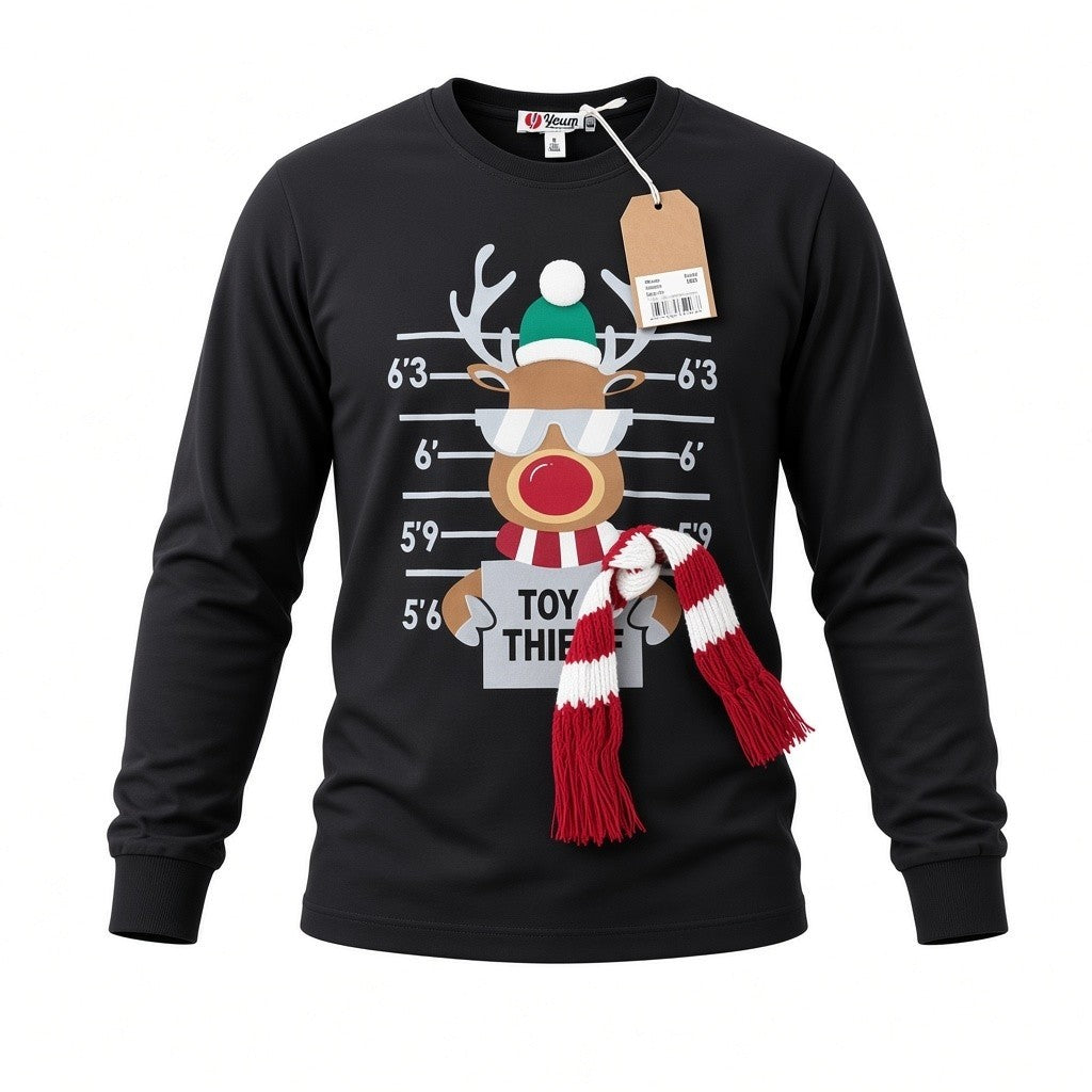 Maglia Natalizia Bambino Young Blu con Renna | 6 Anni (116 cm)
