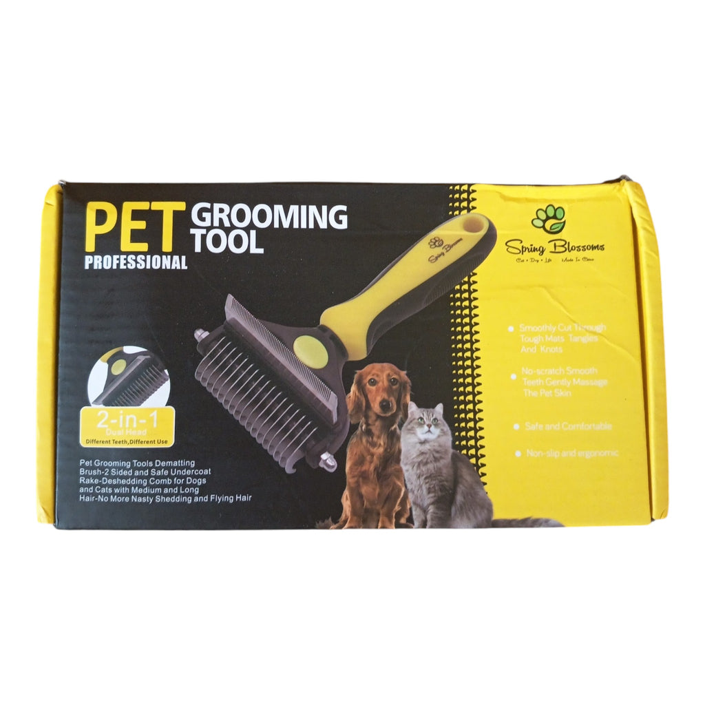 Spazzola Pet Grooming Tool 2 in 1 per Cani e Gatti