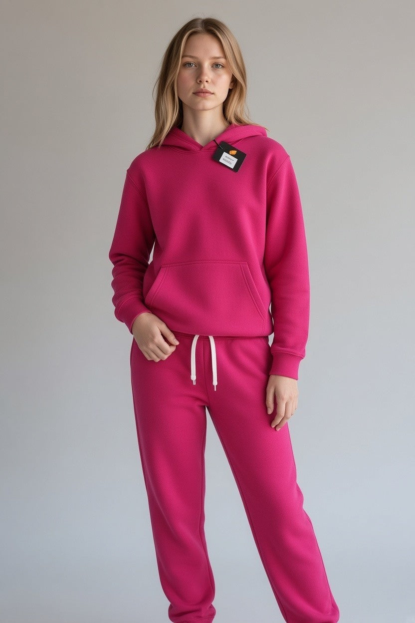 Completo Tuta Bambina DUCA Fucsia con Cappuccio | 10 Anni