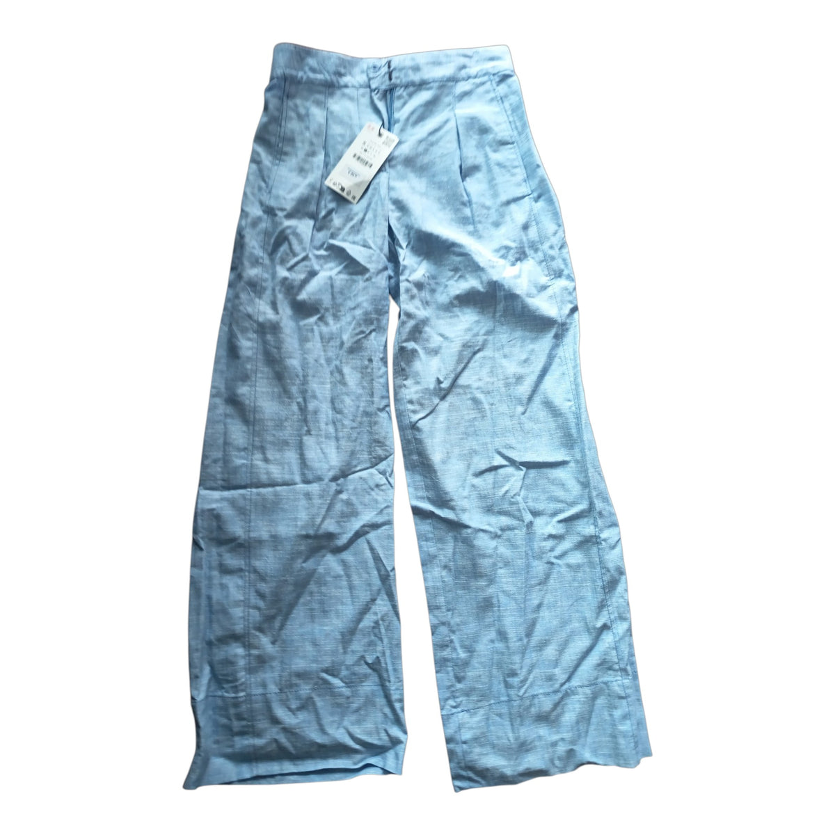 Completo Donna Zara Azzurro Top Crop e Pantaloni Palazzo | Taglia S